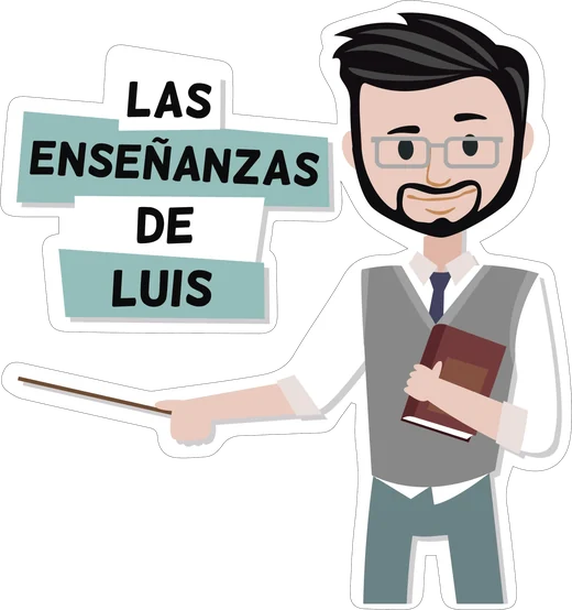 Logo de Las Enseñanzas de Luis: un maestro con libro y señalador